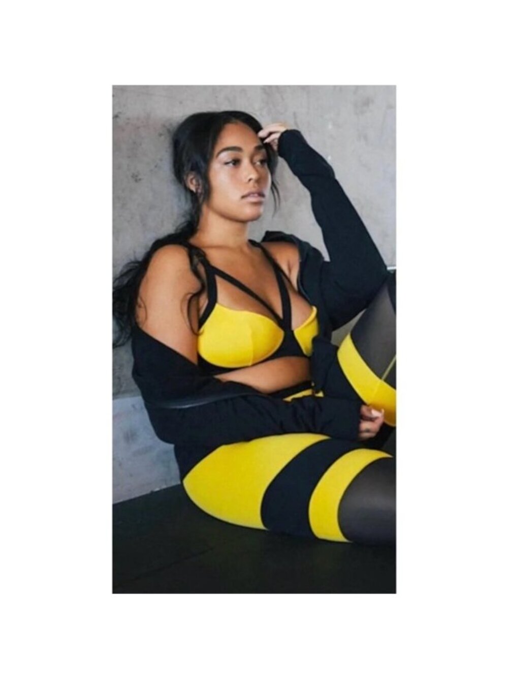 BUNDLE [SET] NWT Secnd Nture Cut Out Sports Bra XS Yellow Black Classic Legging
